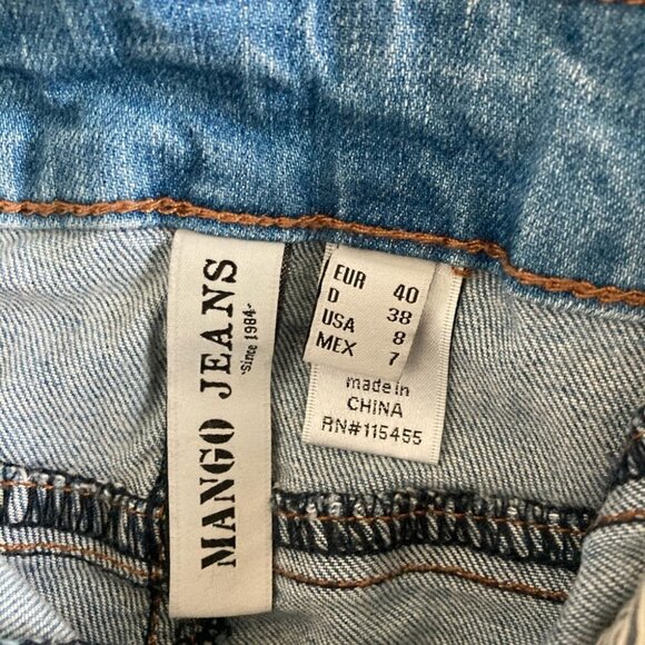 MANGO Sz 8 Jeans Shorts  Stretch Cuffed - Picture 5 of 7